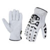 Premium Goat skin Leather Gloves, Heavy duty TPR protection Gloves